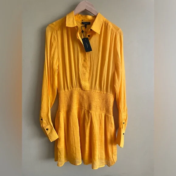 RAG & BONE bailey silk blend smocked dress